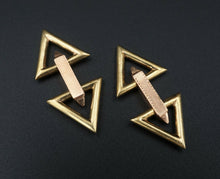 Solid 14k Yellow Rose Gold Sloan & Co Geometric Triangle Cufflinks M1503