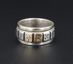 Relios Pueblo 14k Sterling Silver Band Ring Size 7 Carolyn Pollack RMT RS3440