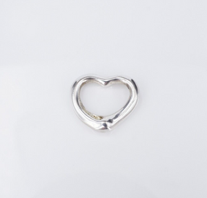 Tiffany & Co Open Heart Pendant Elsa Peretti Sterling Silver 21mm PS2153