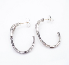 Lagos Knot Hoop Earrings Sterling Silver Dangle Drop 1.6" 14k Posts ES2589