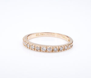 14k Diamond Half Eternity Band Ring Rose Gold Size 6 Designer RG4156