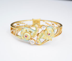 Masriera Enamel Diamond Bracelet Snail 18k Gold 6.25 BG720