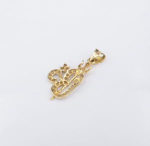 22k Yellow Gold Popular Lord Shiva Symbol Om Pendant Trishul Design 1.1" PG1880