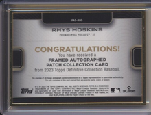 2023 Topps Definitive Rhys Hoskins Gold Framed Patch Relic Auto 30/30