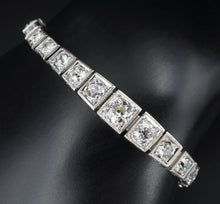 Antique Platinum 7 ctw Graduated Diamond Tennis Bracelet 7" Mine Cut CO861