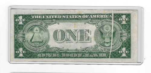 1935-E Silver Certificate $1 Gutter Fold Error One Dollar CN752
