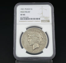 1921 Peace $1 Dollar Silver Dollar Coin High Relief NGC XF45 CN422