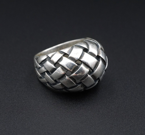 James Avery Basket Weave Dome Ring Sterling Silver Tapered SZ 6 Retired RS3439A