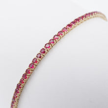 14k Yellow Gold Tennis Bracelet Natural Ruby 3.5ctw The Last Line 7" BG926