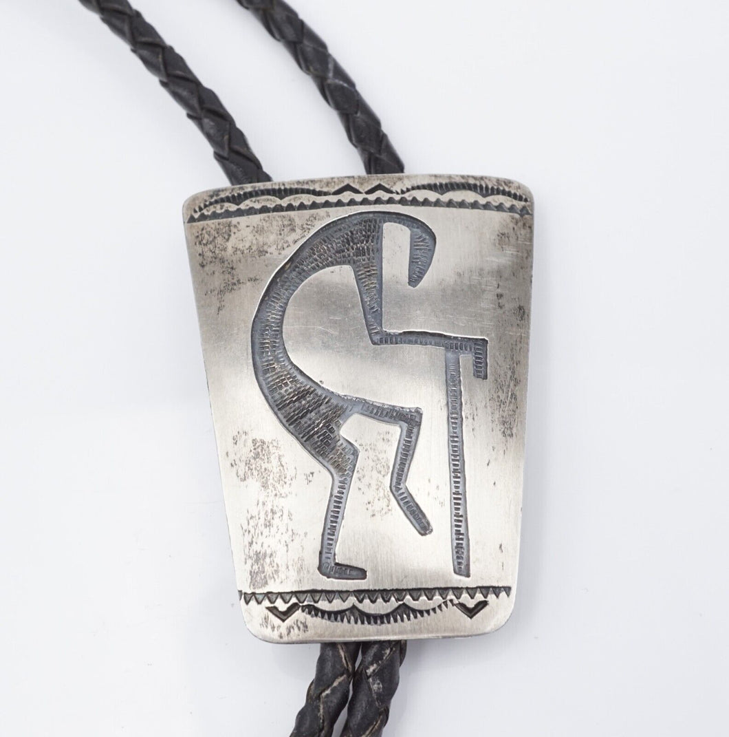 Hopi Floyd Namingha Lomakuyvaya Bolo Tie Sterling Silver Kachina 3