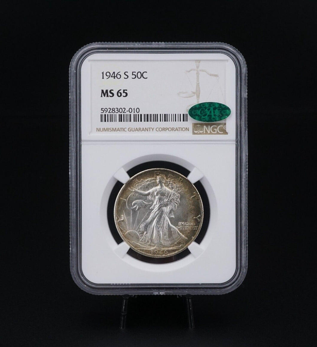 1946-S Liberty Walking Half Dollar Silver Coin NGC CAC San Francisco MS65 CN495