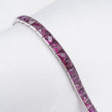 Vintage Platinum Purple Garnet Bracelet 6" Umbalite Rare 20ct BG881