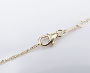 Vintage 1ct Natural Diamond Necklace 10k-14k Yellow Gold Ribbon Pendant NG1589