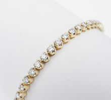 14k Diamond Tennis Bracelet 4 carat Yellow Gold 6.5" Free Shipping BG846