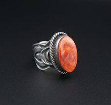 Navajo Red Coral Ring Sterling Silver Size 6.5 Sunshine Reeves RS3581