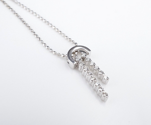 18k Diamond Pendant Necklace White Gold Natural 20" Bead Chain Dangle NG1524