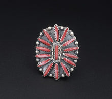 Zuni Needle Point Ring Sterling Silver Spiny Oyster Size 9.25 RS3334