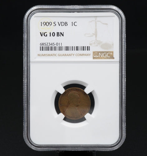 1909-S VDB Lincoln Wheat Cent NGC VG10 Key Date San Francisco CN577