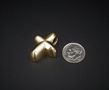 James Avery Puffy Cross Pendant 3D Slider 14k Gold 1" Rare Retired PG1667