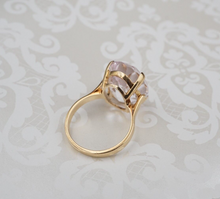 Morganite Cocktail Candy Ring 18k Yellow Gold Pink Beryl 8.5ct Size 6.25 RG3600