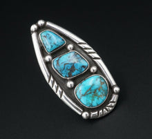 Kewa Santo Domingo Lorenzo Tortalita Sterling Turquoise Ring Size 9.5 RS3086