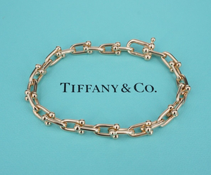 Tiffany & Co. 18k Rose Gold HardWear Small Link Bracelet 6.75" 6.5mm Large BG938