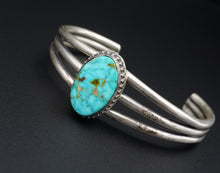 Navajo Darrell Cadman Sterling Silver Turquoise Cuff Bracelet 6.5" BS2609