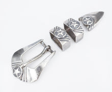 RDM Sterling Silver 4pc Ranger Star Buckle Belt Randall Moore Santa Fe Vtg M1841