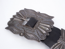 Vintage Navajo Concho Belt Sterling Silver Leather 42" Hand Stamped M1903