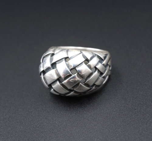 James Avery Basket Weave Dome Ring Sterling Silver Tapered SZ 6 Retired RS3439A