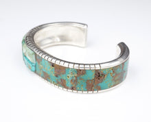 Navajo Sterling Silver Turquoise Bracelet Cobble Inlay Francis Melvin BS2882