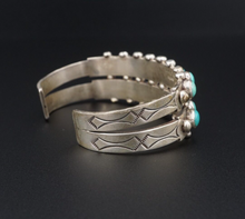 Navajo Turquoise Cuff Bracelet Sterling Silver Dennison John 7" BS2954