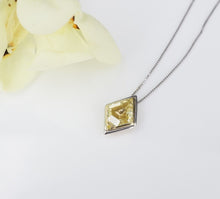 18k White Gold 1ct Natural Yellow Diamond Solitaire Pendant Necklace 18" CO1083B