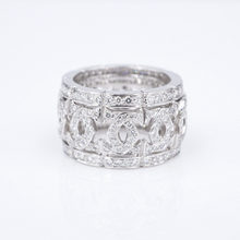 Cartier 18k Diamond Ring Entrelaces Double C Cigar Band Sz 7.25 Euro 55 RG4233