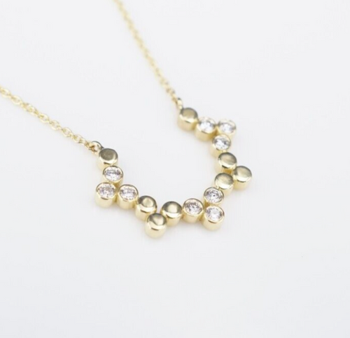 18k Yellow Gold Diamond Necklace 15-17