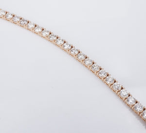 14k Diamond Tennis Bracelet 6 carat Rose Gold 6.75" Natural Free Shipping BG907