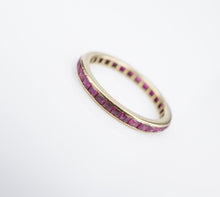 Vintage 18k Yellow Gold Natural Ruby Eternity Band Stacker Ring Sz-6.5 RG4136