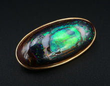 Antique 14k Yellow Gold Yowah Nut Opal Brooch 1.3" 30ct OG492