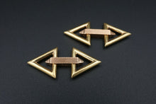 Solid 14k Yellow Rose Gold Sloan & Co Geometric Triangle Cufflinks M1503
