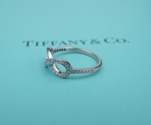 Tiffany & Co. Diamond Infinity Band Ring Platinum 1.6 mm Size 6 w/ Box RG4304