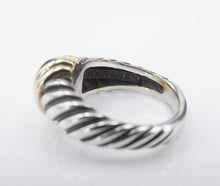 David Yurman Thoroughbred Cable Dome Ring Sterling Silver 14k Size 6.25 RS3538