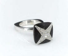 Mouboussin Diamond Ebony Wood String Star Ring Size 5 Designer RG2972