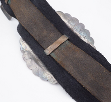 Vintage Navajo Concho Belt Sterling Silver Leather 42" Hand Stamped M1903