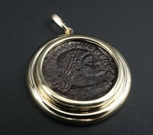 14k Gold Ancient Coin Pendant Roman Bronze Yellow 1.5" Free Shipping PG1304