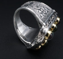 Konstantino Sterling Silver 18k Tourmaline Chalcedony Peridot Size 6.5 RS3569