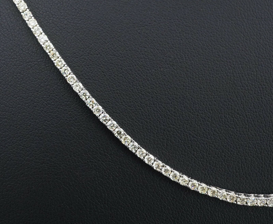 10 carat Diamond Tennis Necklace 14k White Gold 22