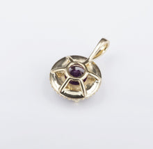 14k Amethyst Diamond Halo Pendant Yellow Gold 2.75ctw 3/4" New PG1578