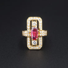 18k Yellow Gold 2 carat Diamond Ruby Statement Cocktail Ring Size 7 RG4048