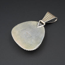 Navajo Tom Lewis Sterling Silver Turquoise Cabochon Pendant 2.4" PS2011