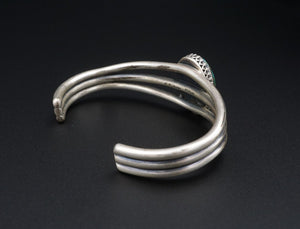 Navajo Darrell Cadman Sterling Silver Turquoise Cuff Bracelet 6.5" BS2609